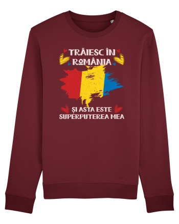 Trăiesc în România - v2 - grunge Burgundy
