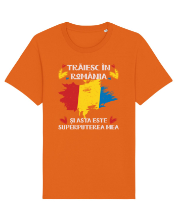 Trăiesc în România - v2 - grunge Bright Orange