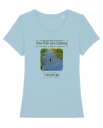 The fish are calling must go Tricou mânecă scurtă guler larg fitted Damă Expresser