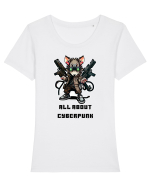 ALL ABOUT CYBERPUNK - V3 Tricou mânecă scurtă guler larg fitted Damă Expresser