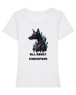ALL ABOUT CYBERPUNK - V5 Tricou mânecă scurtă guler larg fitted Damă Expresser