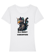 ALL ABOUT CYBERPUNK - V6 Tricou mânecă scurtă guler larg fitted Damă Expresser