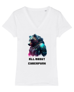 ALL ABOUT CYBERPUNK - V8 Tricou mânecă scurtă guler V Damă Evoker