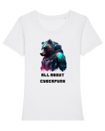ALL ABOUT CYBERPUNK - V8 Tricou mânecă scurtă guler larg fitted Damă Expresser