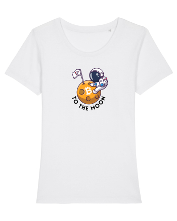 To the moon - Bitcoin White