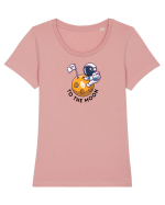 To the moon - Ethereum Tricou mânecă scurtă guler larg fitted Damă Expresser