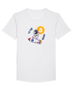Bitcoin - To the moon  Tricou mânecă scurtă guler larg Bărbat Skater