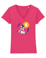 Ethereum - To the moon Tricou mânecă scurtă guler V Damă Evoker