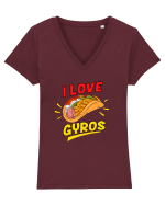 I love gyros Tricou mânecă scurtă guler V Damă Evoker