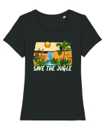 Save the Jungle Tricou mânecă scurtă guler larg fitted Damă Expresser