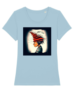 Sunt cu capul în nori și mă gândesc la tine. Tricou mânecă scurtă guler larg fitted Damă Expresser
