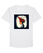 Sunt cu capul în nori și mă gândesc la tine. Tricou mânecă scurtă guler larg Bărbat Skater
