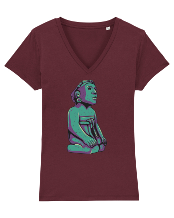Aztec Statue Burgundy