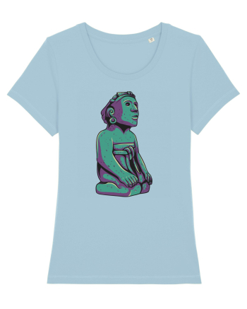 Aztec Statue Sky Blue