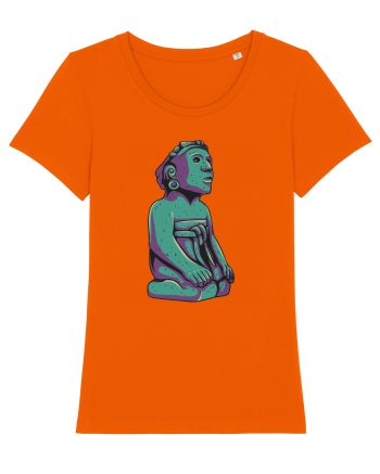 Aztec Statue Bright Orange