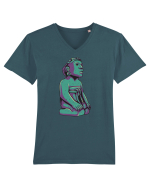Aztec Statue Tricou mânecă scurtă guler V Bărbat Presenter