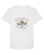 Bravery And Stupidity Tricou mânecă scurtă guler larg Bărbat Skater