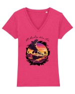 ALL ABORD - V2 Tricou mânecă scurtă guler V Damă Evoker