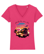 ALL ABORD - V3 Tricou mânecă scurtă guler V Damă Evoker