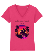 RIDE THE ACTION - V4 Tricou mânecă scurtă guler V Damă Evoker