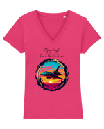 FLYING HIGH Tricou mânecă scurtă guler V Damă Evoker