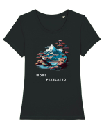 PIXELATED - V1 Tricou mânecă scurtă guler larg fitted Damă Expresser
