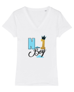 No 1 BOY Tricou mânecă scurtă guler V Damă Evoker