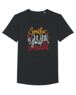 SMILE Tricou mânecă scurtă guler larg Bărbat Skater