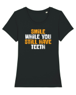 SMILE Tricou mânecă scurtă guler larg fitted Damă Expresser