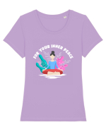For Your Inner Peace Tricou mânecă scurtă guler larg fitted Damă Expresser