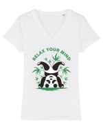 Relax Your Mind Tricou mânecă scurtă guler V Damă Evoker