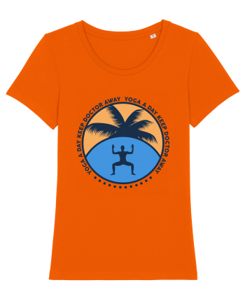 Yoga a Day Keep Doctor Away Bright Orange
