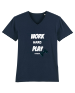 Work Hard Play Harder Tricou mânecă scurtă guler V Bărbat Presenter