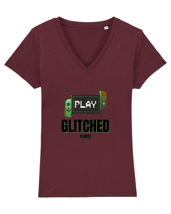 Glitched Reality Burgundy