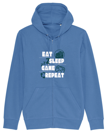 Eat Sleep Game Repeat Bright Blue