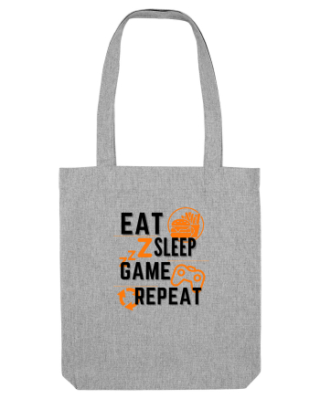Eat Sleep Game Repeat Heather Grey