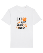 Eat Sleep Game Repeat Tricou mânecă scurtă Unisex Rocker