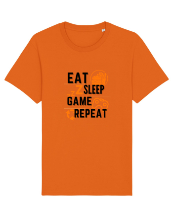 Eat Sleep Game Repeat Bright Orange
