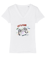 Let s Play ... Tricou mânecă scurtă guler V Damă Evoker