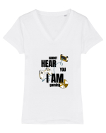Cannot Hear You I Am Gaming Tricou mânecă scurtă guler V Damă Evoker