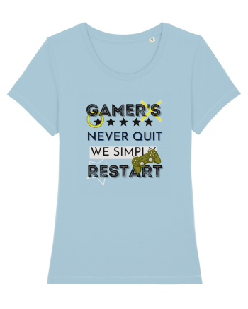 Gamers Never Quit  Sky Blue