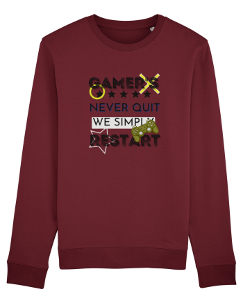Gamers Never Quit  Burgundy