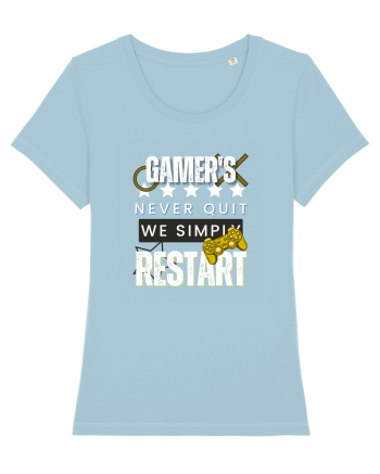 Gamers Never Quit  Sky Blue