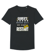 Gamers Never Quit  Tricou mânecă scurtă guler larg Bărbat Skater