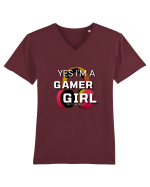 Ye I Am A Gamer Girl Tricou mânecă scurtă guler V Bărbat Presenter