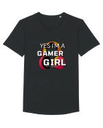 Ye I Am A Gamer Girl Tricou mânecă scurtă guler larg Bărbat Skater
