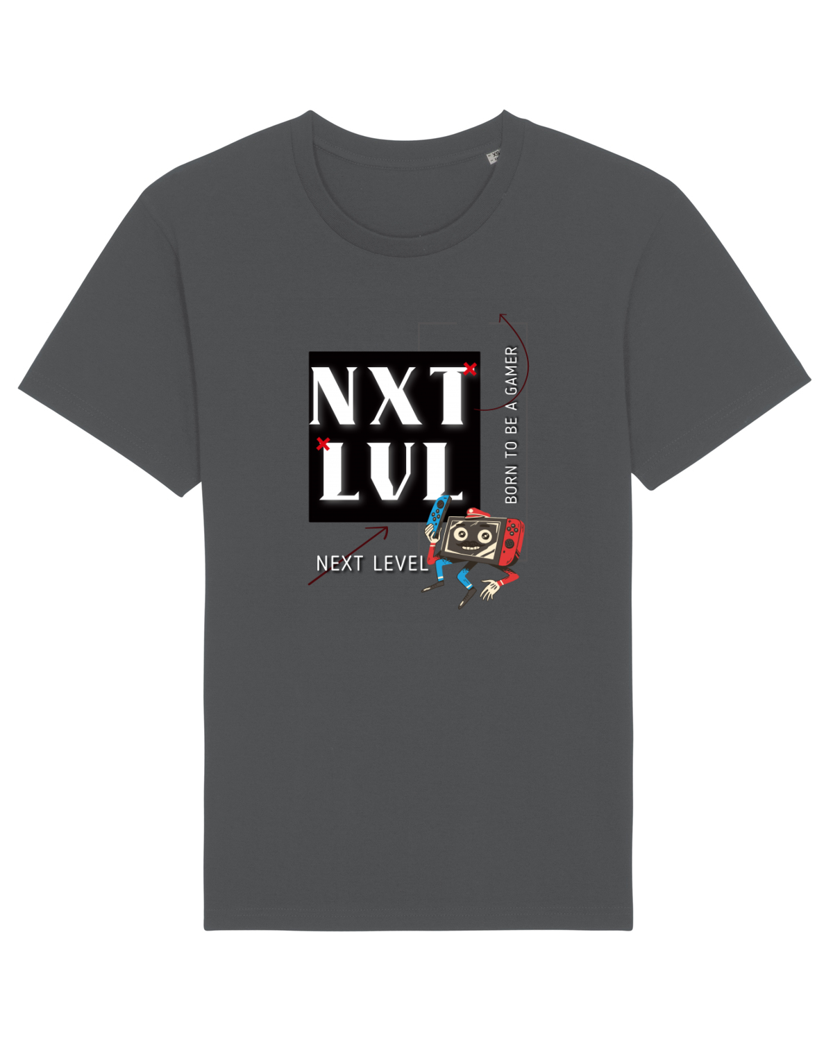 Tricou mânecă scurtă Unisex Rocker Anthracite