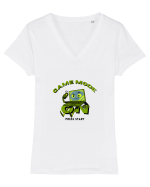 Game Mode Press Start Tricou mânecă scurtă guler V Damă Evoker
