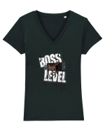 Boss Level Tricou mânecă scurtă guler V Damă Evoker
