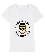 egg-spert egg hunter Tricou mânecă scurtă guler V Damă Evoker